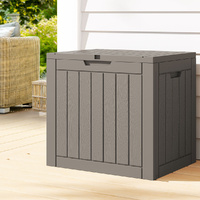 Gardeon Outdoor Storage Box 118L Container Lockable Indoor Garden Toy Tool Shed Grey