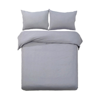 Giselle Quilt Cover Set Classic Grey - Queen