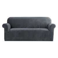 Artiss Sofa Cover Couch Covers 3 Seater Velvet Grey