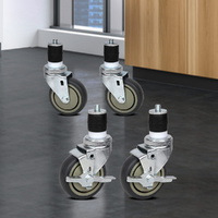 Cefito 4&quot; Swivel Castor Wheels Stainless Steel Kitchen Bench Set of 4