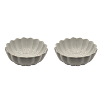 Set of 2 Scalloped Terracotta Bowls | White Glaze Finish | Decorative &amp; Serving Bowls