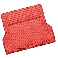 ALUMINIUM LOOK 1-Piece Boot Mat - RED [Rubber/Aluminium Look]