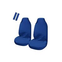 Universal Pulse Throwover Front Seat Covers - Bonus Seat Belt Buddies | Blue