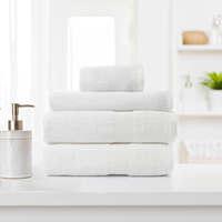 Royal Comfort 4 Piece Cotton Bamboo Towel Set 450GSM Luxurious Absorbent Plush White