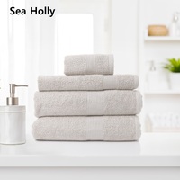 Royal Comfort 4 Piece Cotton Bamboo Towel Set 450GSM Luxurious Absorbent Plush Sea Holly