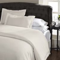 Ddecor Home 1000 Thread Count Quilt Cover Set Cotton Blend Classic Hotel Style - Queen - Pebble