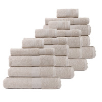 Royal Comfort 20 Piece Cotton Bamboo Towel Bundle Set 450GSM Luxurious Absorbent Beige