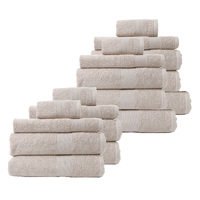 Royal Comfort 18 Piece Cotton Bamboo Towel Bundle Set 450GSM Luxurious Absorbent Beige