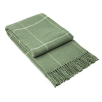 Brighton Throw - 100% NZ Wool - Sage Striped