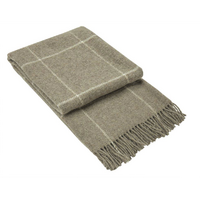 Brighton Throw - 100% NZ Wool - Beige Striped