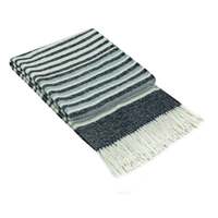 Richmond Throw - Reclaimed Wool Blend - Navy