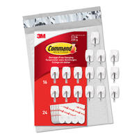 Command Small Wire Value Pack, 16 Hooks and 24 Strips, GP067-16NA
