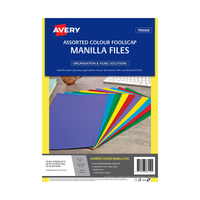 AVERY Manilla Folder Assorted FC Pack of 20