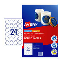 AVERY Label Rd L7129 40mm 24Up Pack of 8