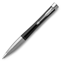 PARKER Urban Twist Ballpoint Pen -  Black with Chrome Trim