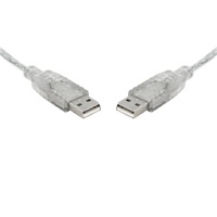 8WARE USB 2.0 Cable 2m A to A Male to Male Transparent