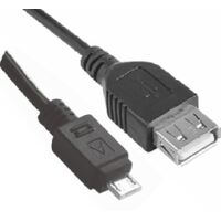 ASTROTEK Micro USB Male to USB Female OTG Adapter Converter Cable Black for Windows Samsung Android Tablet &amp; Mobiles