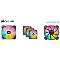 CORSAIR Black SP120 RGB ELITE, 120mm RGB LED PWM Fan with AirGuide, Low Noise, High CFM, Triple Pack with Lighting Node CORE