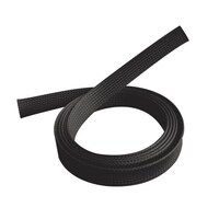 BRATECK Braided Cable Sock 20mm/0.79&#39; Width Material Polyester Dimensions1000x20mm -- Black