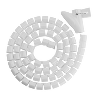 BRATECK 25mm/1&#39; Diameter Coiled Tube Cable Sleeve Material PolyethylenePE Dimensions 1000x25mm - White