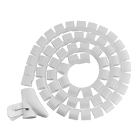 BRATECK 30mm/1.2&#39; Diameter Coiled Tube Cable Sleeve Material PolyethylenePE Dimensions 1000x30mm - White