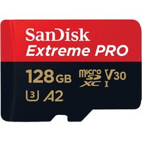 SANDISK 128GB SanDisk Extreme Pro microSDHC SQXCY V30 U3 C10 A2 UHS-1 170MB/s R 90MB/s W 4x6 SD Adaptor Android Smartphone Action Camera Drones