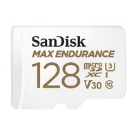 SANDISK 128GB MAX High Endurance microSDHC Card SQQVR 60,000 Hr Hrs UHS-I C10 U3 V30 100MB/s R, 40MB/s W SD adaptor 10Y