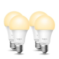 TP-LINK Tapo L510E(4-Pack) Smart Wi-Fi Light Bulb, Edison Screw, Dimmable, No Hub Required, Voice Control, Schedule &amp; Timer 2700K 8.7W 2.4 GHz 802.1