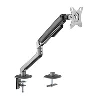 BRATECK Single Monitor Economical Spring-Assisted Monitor Arm Fit Most 17&#39;-32&#39; Monitors, Up to 9kg per screen VESA 75x75/100x100 Space Grey