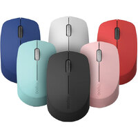 RAPOO M100 2.4GHz &amp; Bluetooth 3 / 4 Quiet Click Wireless Mouse Black - 1300dpi Connects up to 3 Devices, Up to 9 months Battery Life