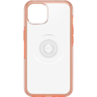 OTTERBOX Apple iPhone 13 Otter + Pop Symmetry Series Clear Case - Melondramatic (Clear/Orange) (77-85392), Swappable PopTop