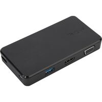 Targus USB 3.0 &amp; USB-C Dual Travel Dock Connects 2 monitors, 1x HDMI 1x VGA, Supports Projectors and HDTVs, PCs, Macs, and Android Devices