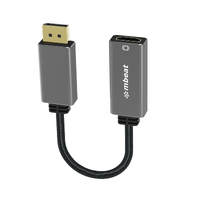MBEAT Elite Display Port to HDMI Adapter - Converts DisplayPort to HDMI Female Port, Supports 4K@60Hz (38402160), Nylon Braided Cable - Space Grey