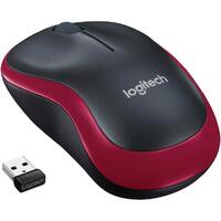 Logitech Wireless Mouse M185, 3 Button, Optical, 1000 DPI, USB Receiver, Scroll Wheel, Colour: Red 2.4GHz - Limited Stock