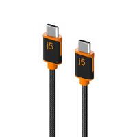 J5create JUCX24 USB-C to USB-C Sync &amp;amp Charge Cable 180cm, Braided Polyester Supports USB 2.0 with speeds up to 480Mbps, output up to 3A