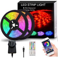 12M LED Strip Lights Rope Light for Bedroom and Home (5050 Lights Strip App with Remote Control)