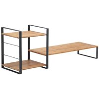 Bamboo Monitor Laptop Stand with 2 Tier Storage (Black)