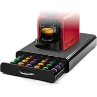 CARLA HOME Coffee Pods Holder Storage Drawer Compatible with 60 Nespresso Pods for Kitchen Storage &amp; Organisation (Black)