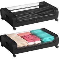 XXL Under Bed Rolling Storage Containers with 50L Large Capacity and Wheels