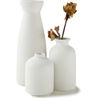 Ceramic Set of 3 Modern White Vases for Home D�cor