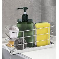 Sink Caddy Sponge Holder with Auto Freesanting Overflow for Kitchen and Bathroom