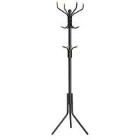 Black Metal Coat Rack, Hall Tree, 182cm Tall