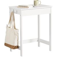 Small White Desk with Drawer Hooks
