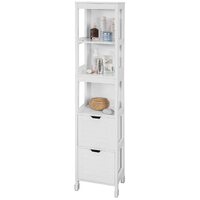 Freestanding Tall Cabinet with Standing Shelves and Drawers