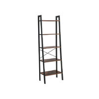 5 Tiers A-shaped Ladder Storage Shelf, Rustic, Brown