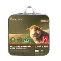 Dreamaker Australian Superwash Wool Winter Weight Quilt 450Gsm King Bed