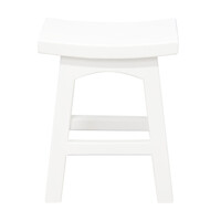 Tokyo Solid Mahogan Timber Footstool (White)