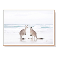 50cmx70cm Kangaroo Wood Frame Canvas Wall Art