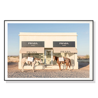 70cmx100cm Horses Fashion Black Frame Canvas Wall Art