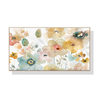 Wall Art 40cmx80cm Floral Watercolor Style Wood Frame Canvas